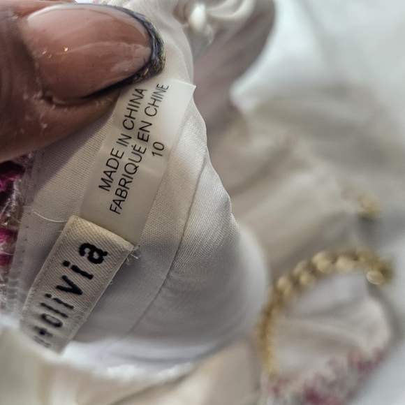 Alice + Olivia Cristi Chain Trimmed Cropped Tweed Bustier Top SZ 10 - Picture 5 of 5